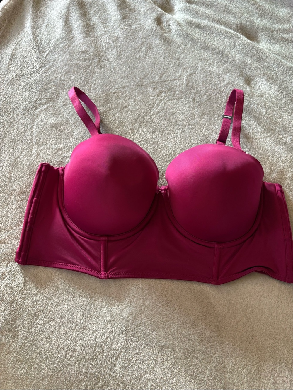 Longline Molded Cup Bra in Deep Fuchsia